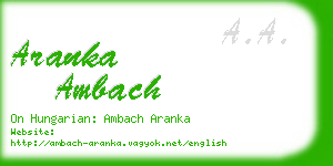 aranka ambach business card